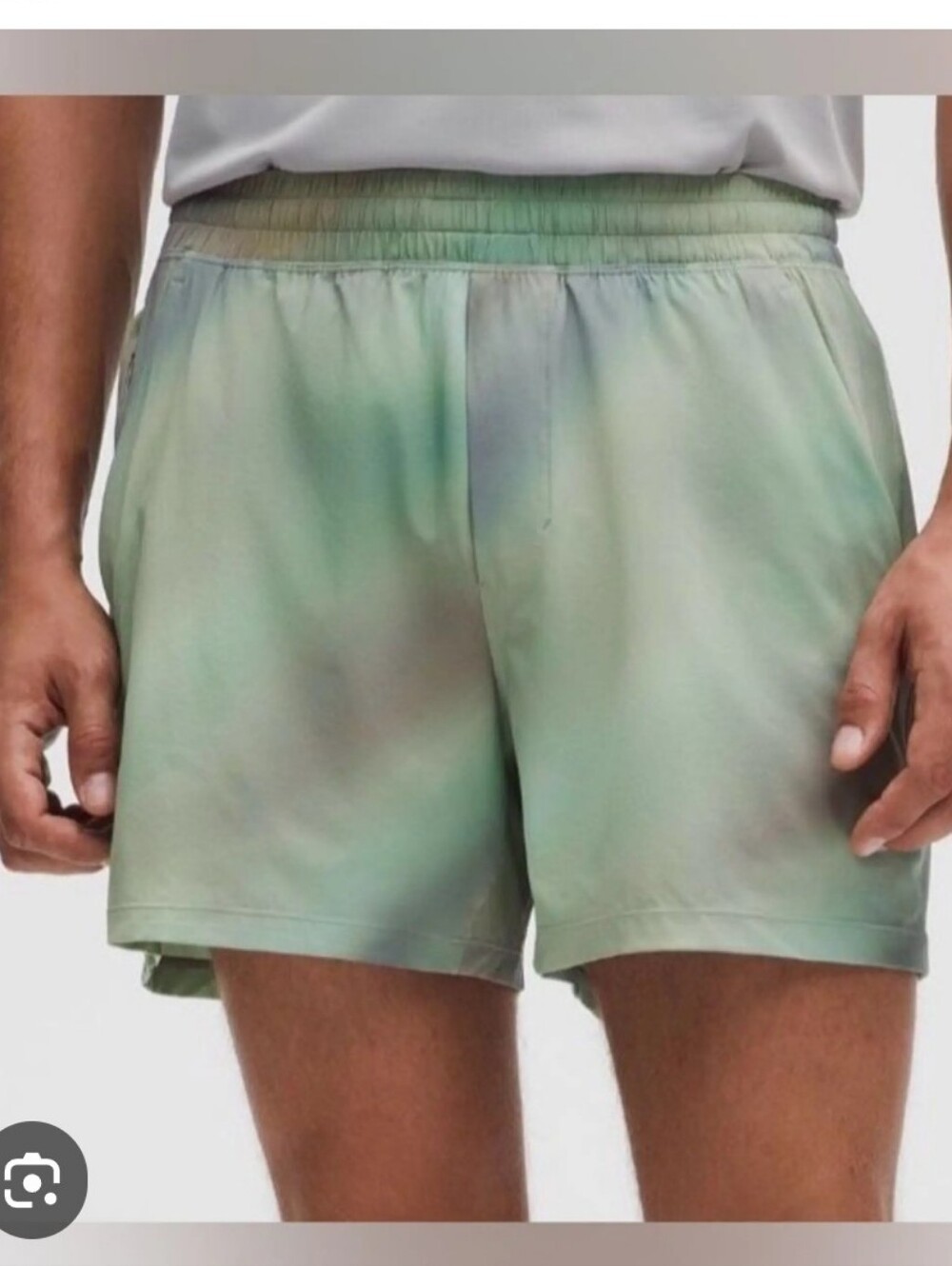 Lululemon Pace Breaker Linerless Short 5". Chroma Drift Green Palm Court